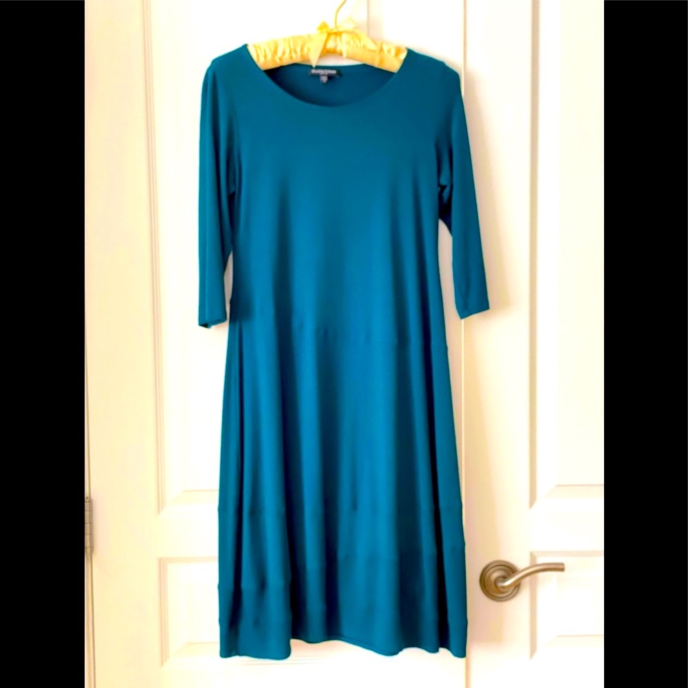 Eileen Fisher Jersey dress with flair & shape.